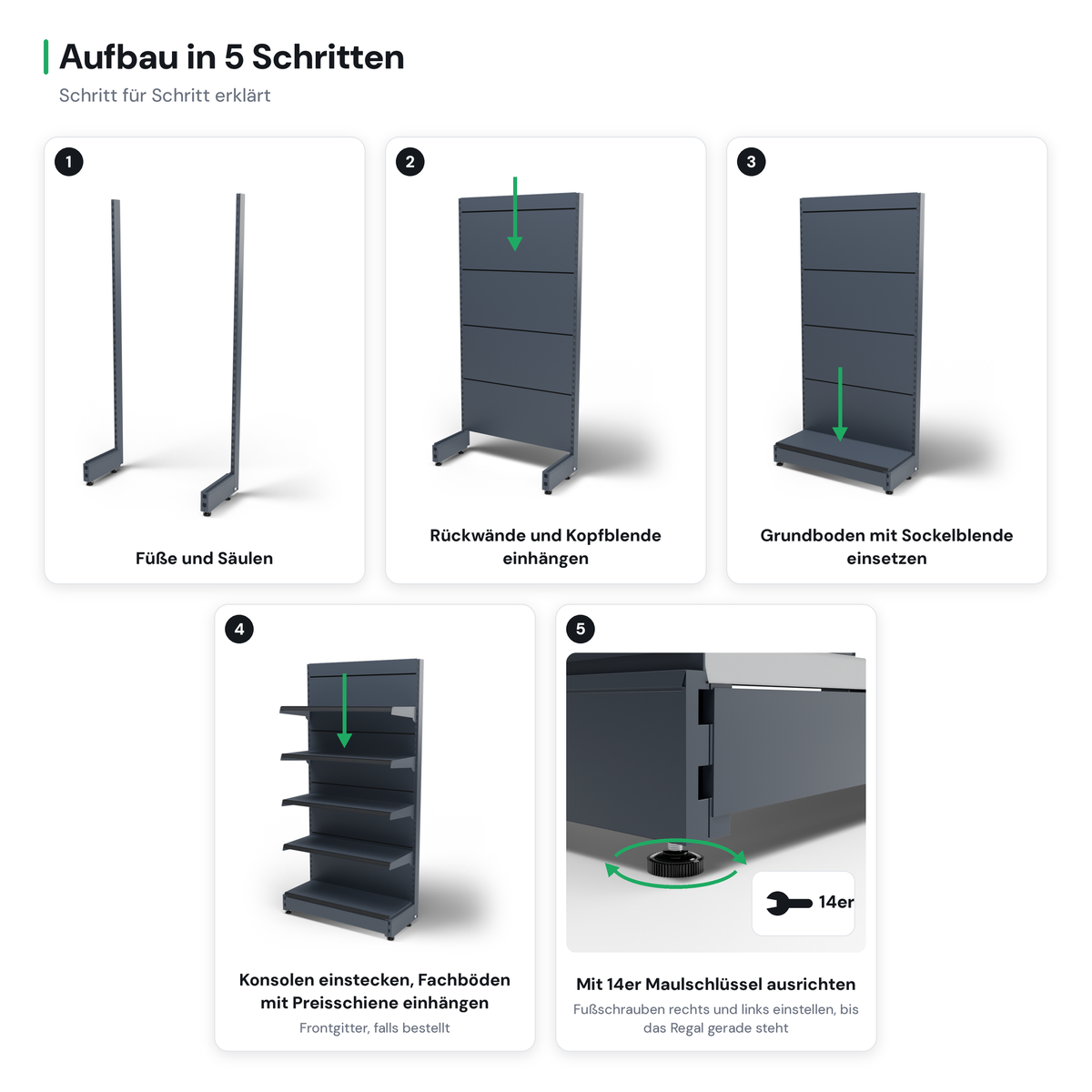 Aufbau des Wandregals in 5 Schritten