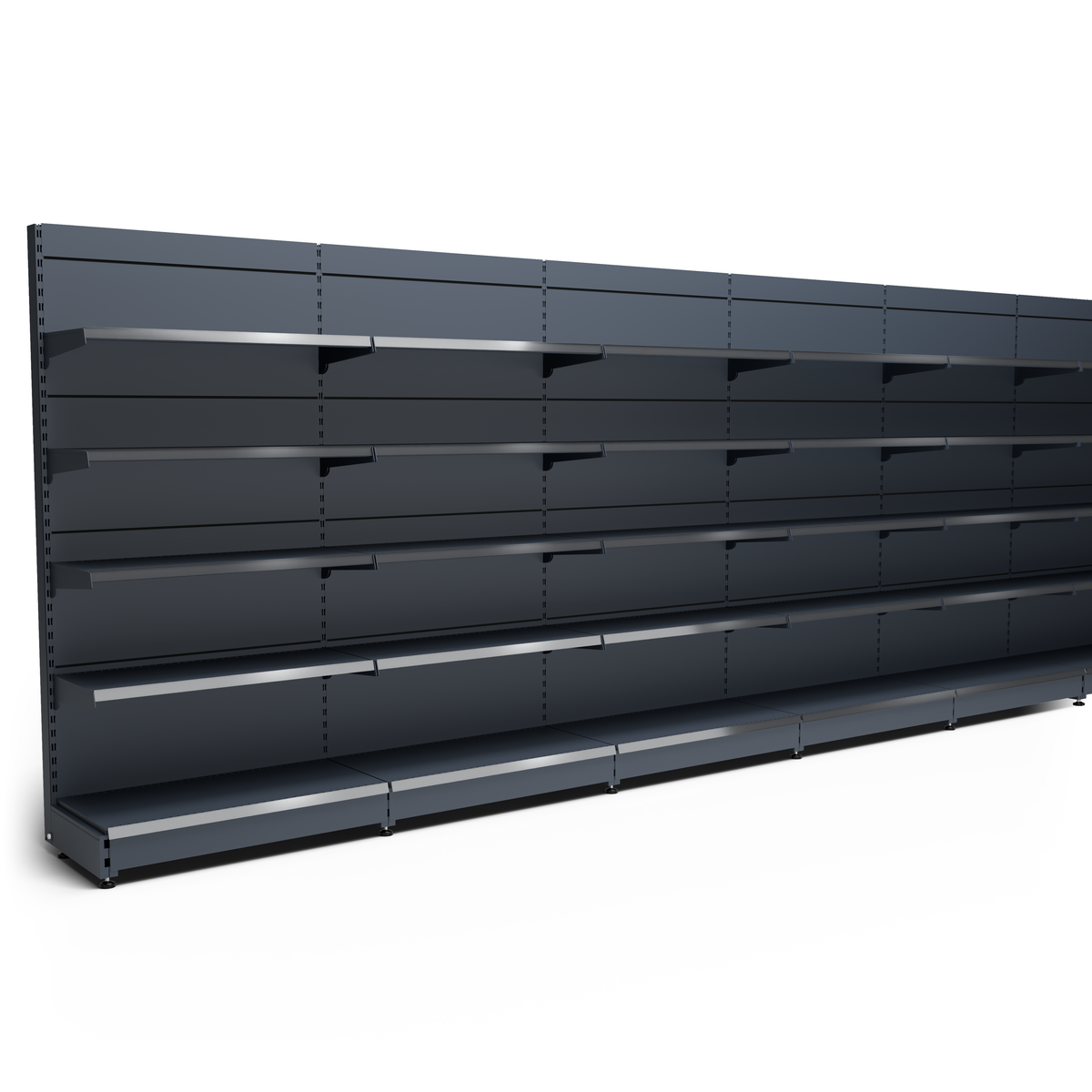 AGT Wandregal T50 Grundregal ab 6 m mit Preisschiene