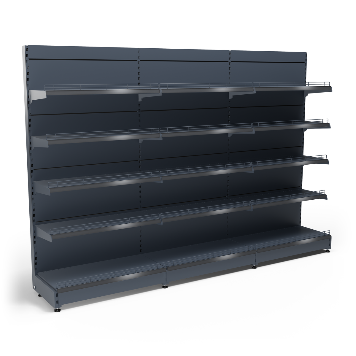 AGT Wandregal T50 Grundregal 300 cm mit Preisschiene und Frontgitter