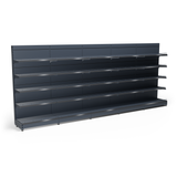 AGT Wandregal T50 Grundregal 500 cm mit Preisschiene und Frontgitter