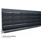 AGT Wandregal T50: Anbauregal Wandregal T50, ab 6 m, mit Preisschiene und Frontgitter