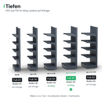 AGT Wandregal Tiefen: T40 und T50 im Shop, weitere Tiefen auf Anfrage