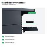 AGT Wandregal T50: Fachböden versetzbar: Höhe ändern, ohne Werkzeug