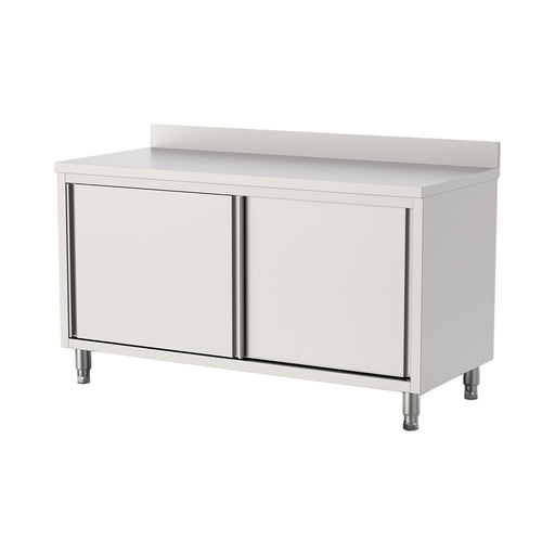 Edelstahl - Arbeitsschrank PREMIUM - 1800x700mm - mit Schiebetür und Aufkantung - AS GASTRO TEK GmbH