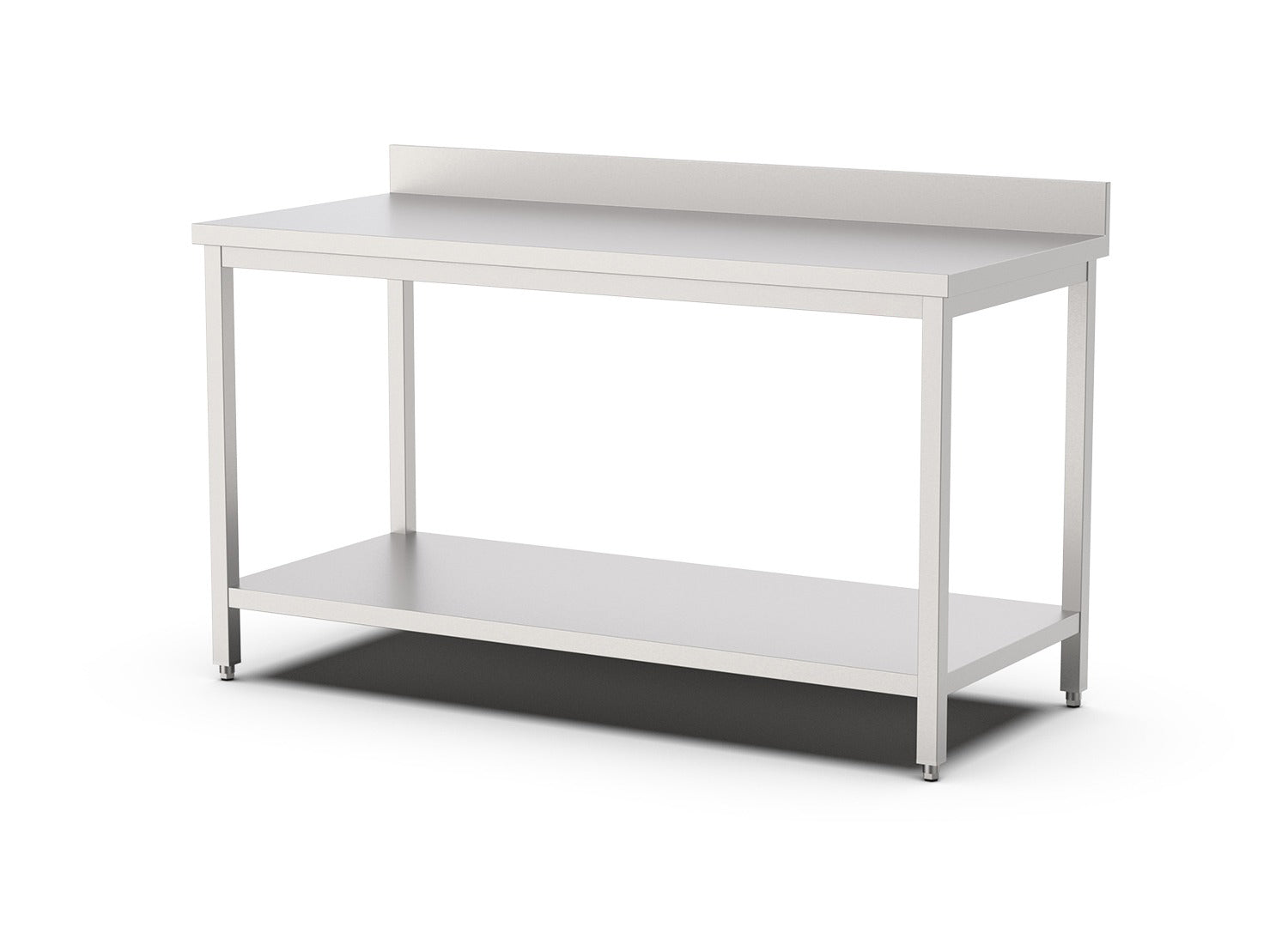 Edelstahl Arbeitstisch PREMIUM - 1200 × 600 × 900 mm mit Grundboden & Aufkantung - AS GASTRO TEK GmbH