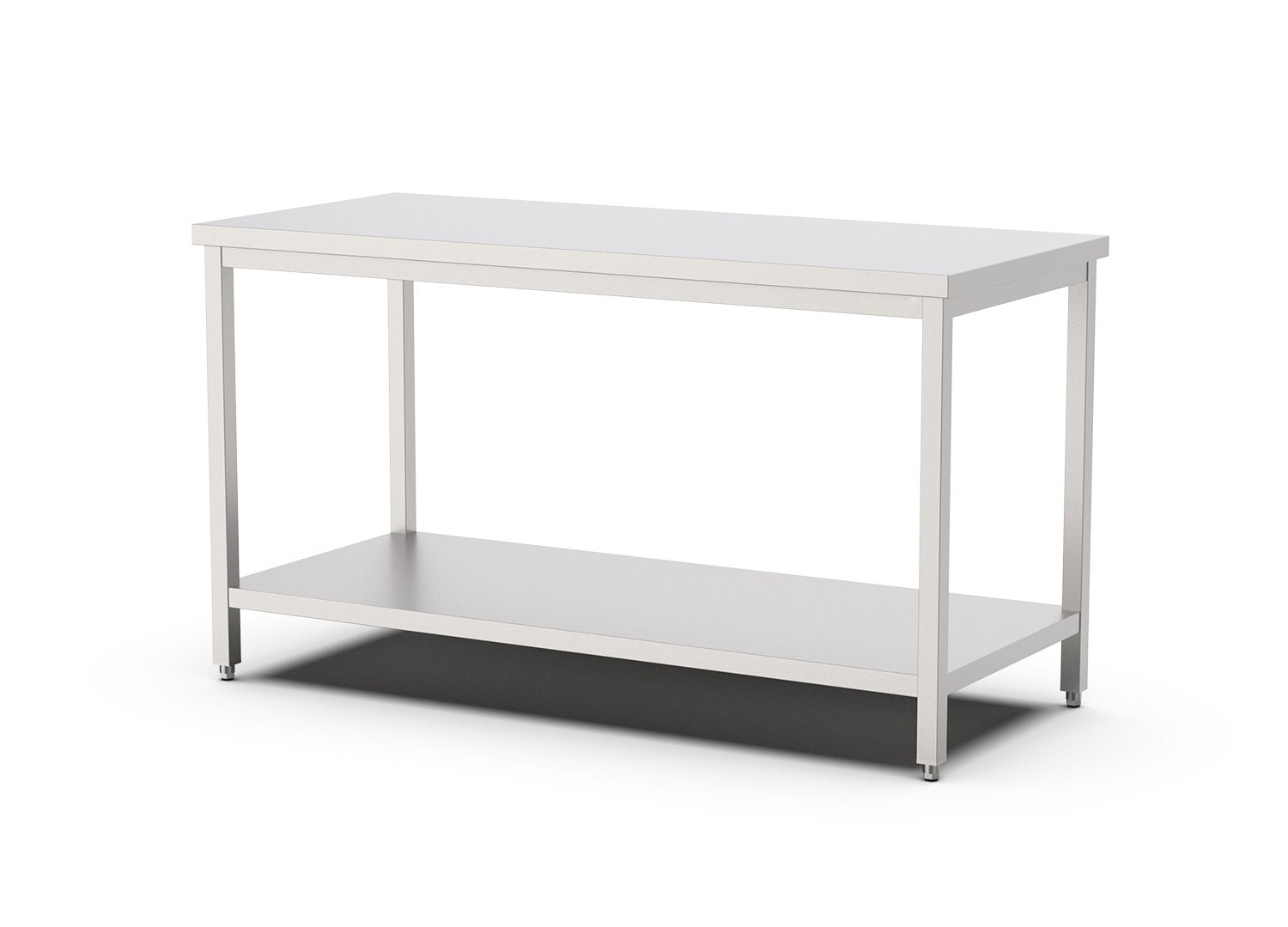 Edelstahl Arbeitstisch PREMIUM - 2000 × 600 × 900 mm - mit Grundboden - AS GASTRO TEK GmbH