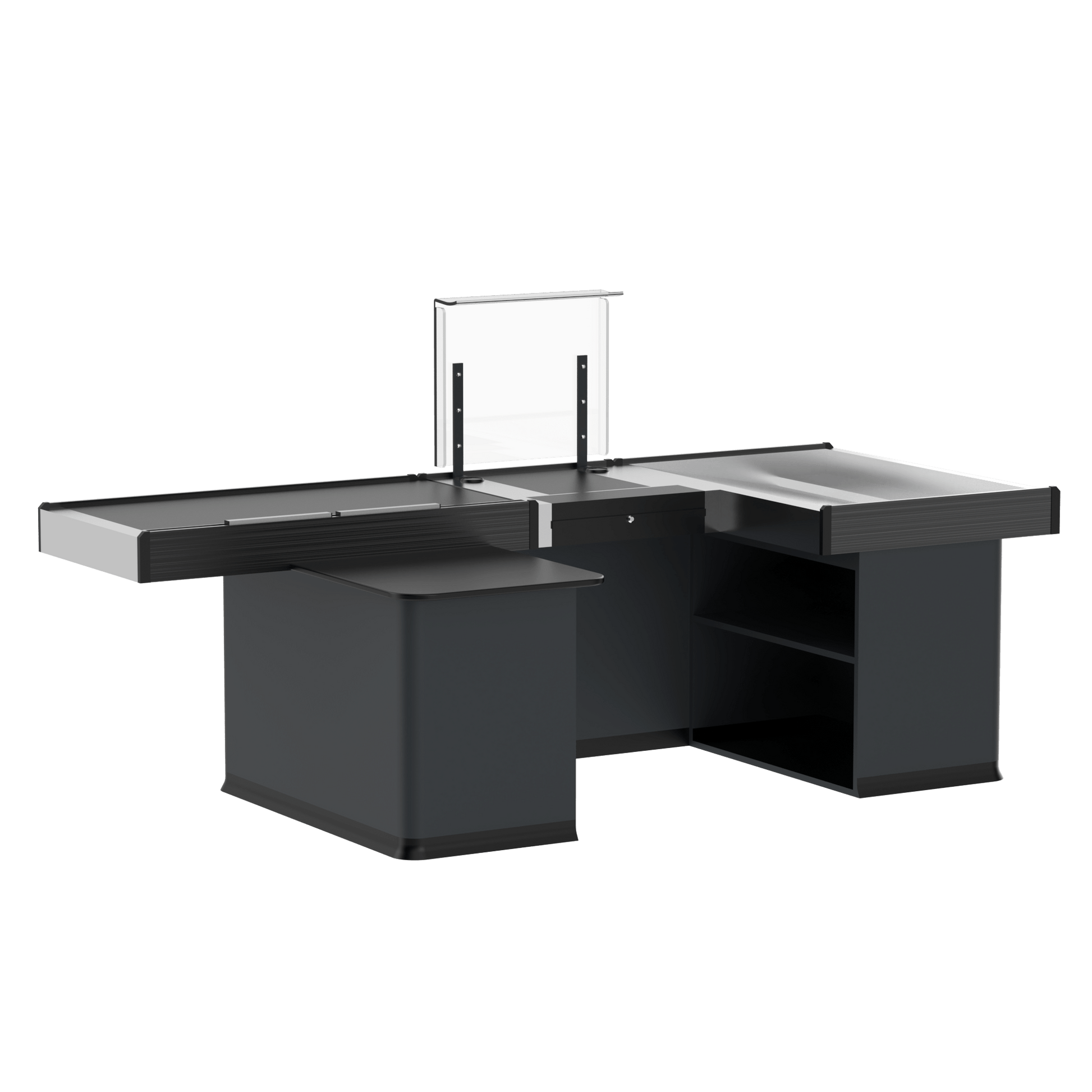 Kassentisch 2500 mm – Linksband – breite Warenwanne - AS GASTRO TEK GmbH