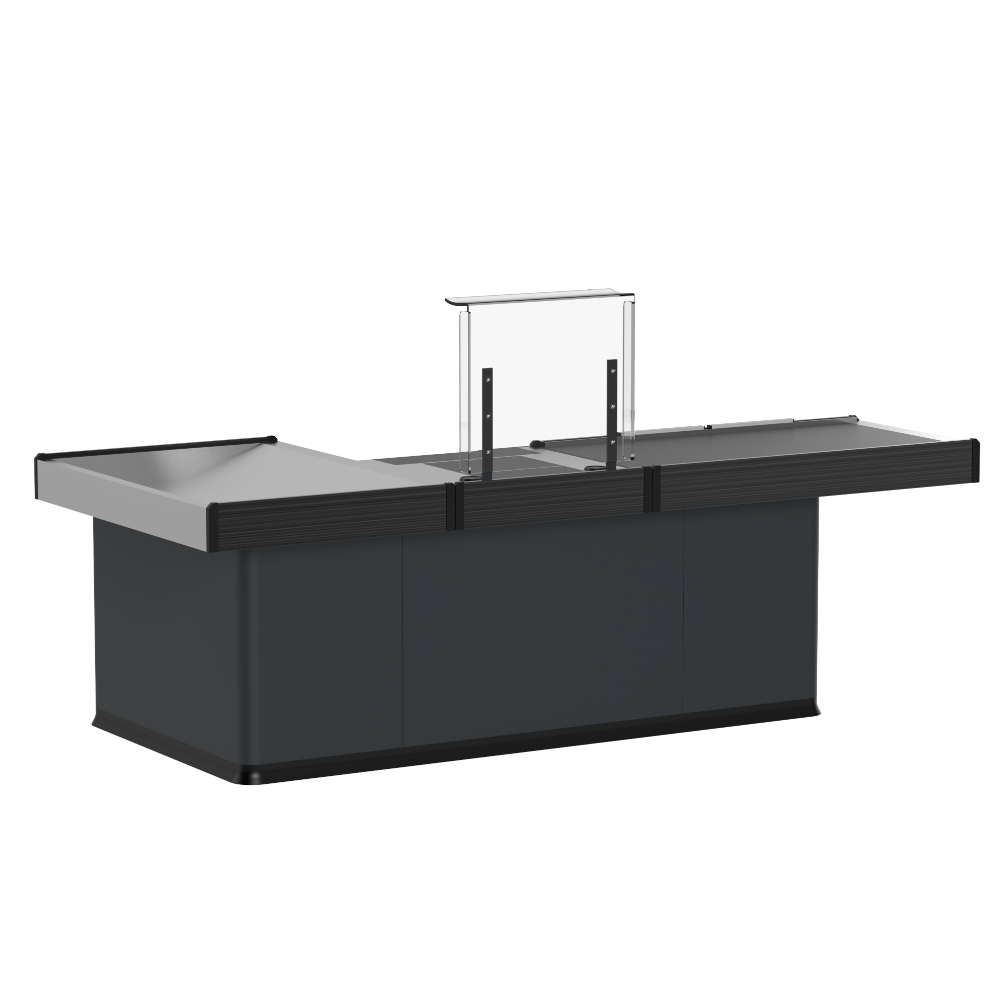 Kassentisch 2500 mm – Linksband – breite Warenwanne - AS GASTRO TEK GmbH
