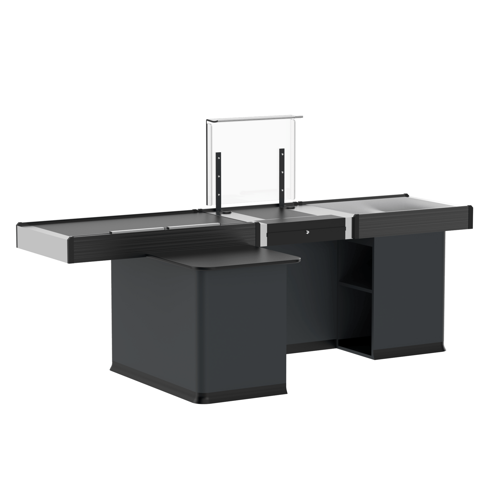 Kassentisch 2500 mm – Linksband – schmale Warenwanne - AS GASTRO TEK GmbH