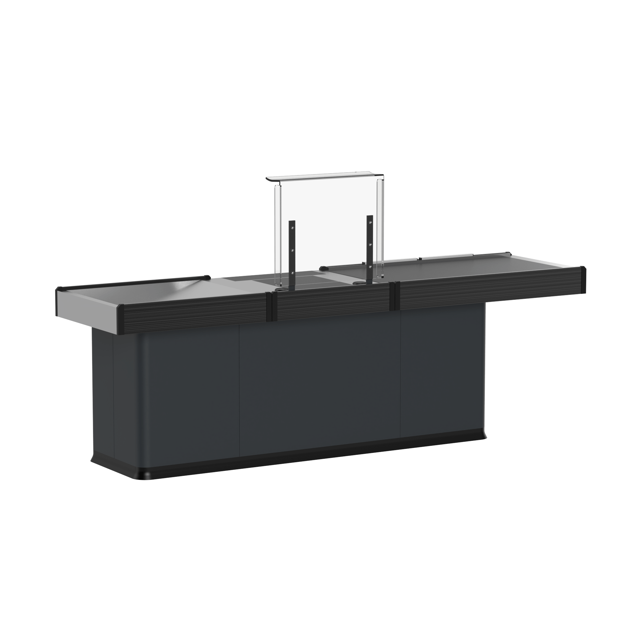 Kassentisch 2500 mm – Linksband – schmale Warenwanne - AS GASTRO TEK GmbH