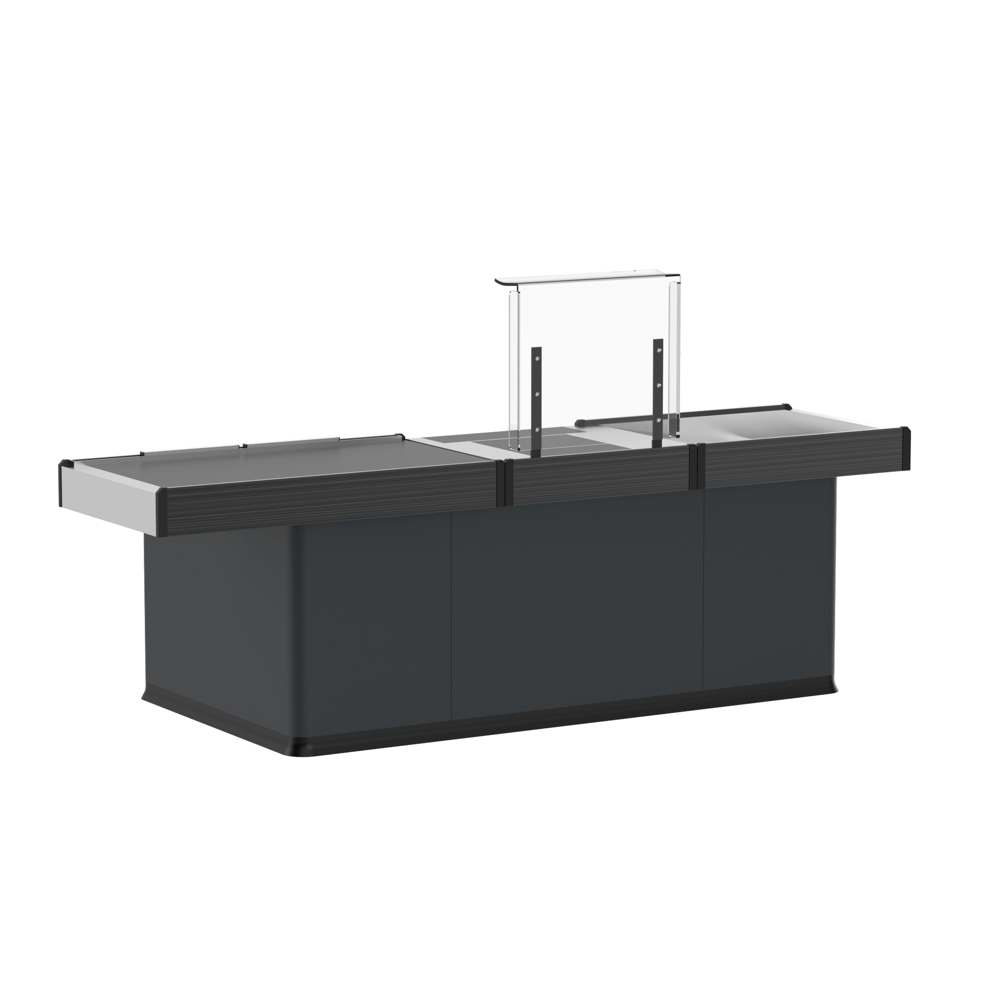 Kassentisch 2500 mm – Rechtsband – schmale Warenwanne - AS GASTRO TEK GmbH