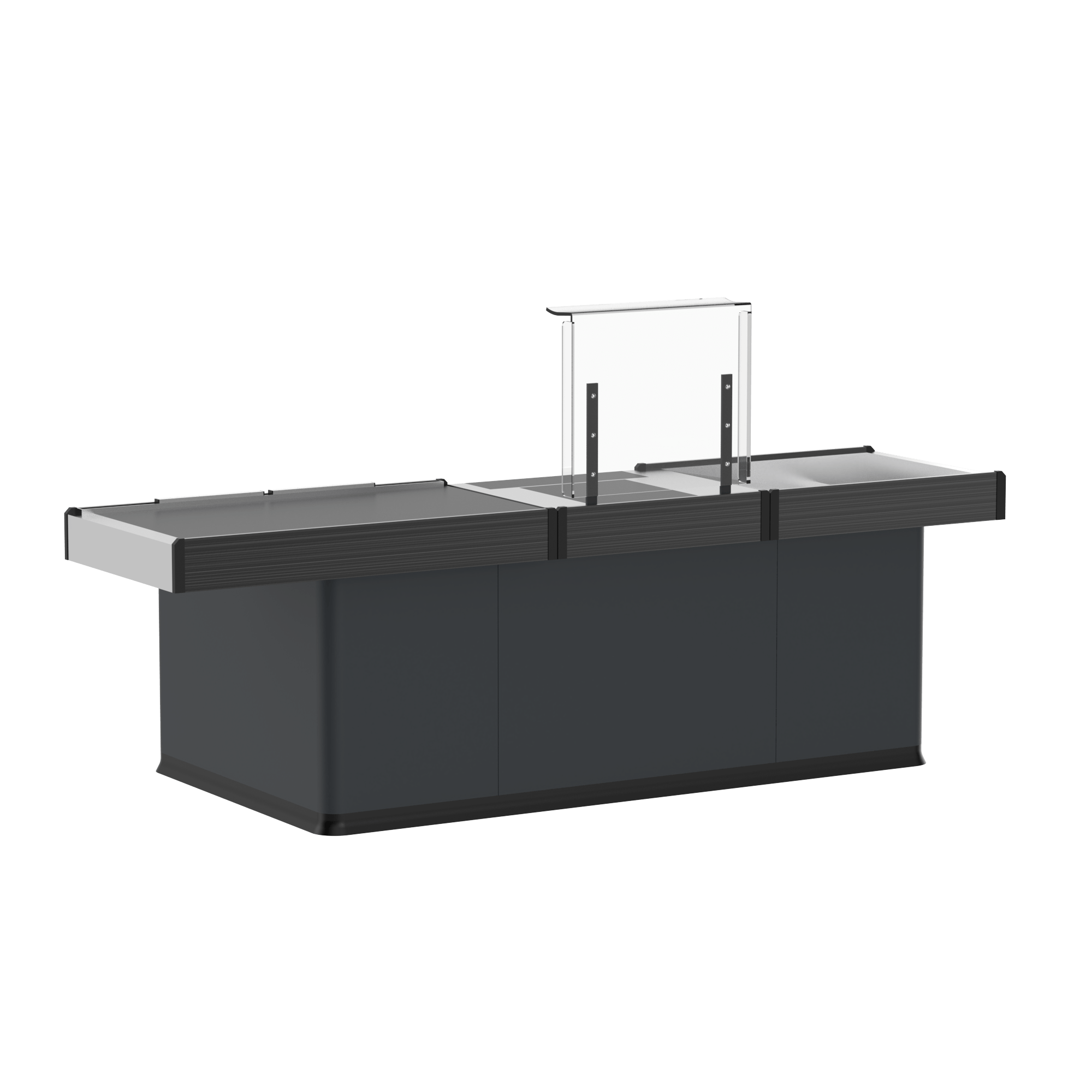 Kassentisch 2500 mm – Rechtsband – schmale Warenwanne - AS GASTRO TEK GmbH