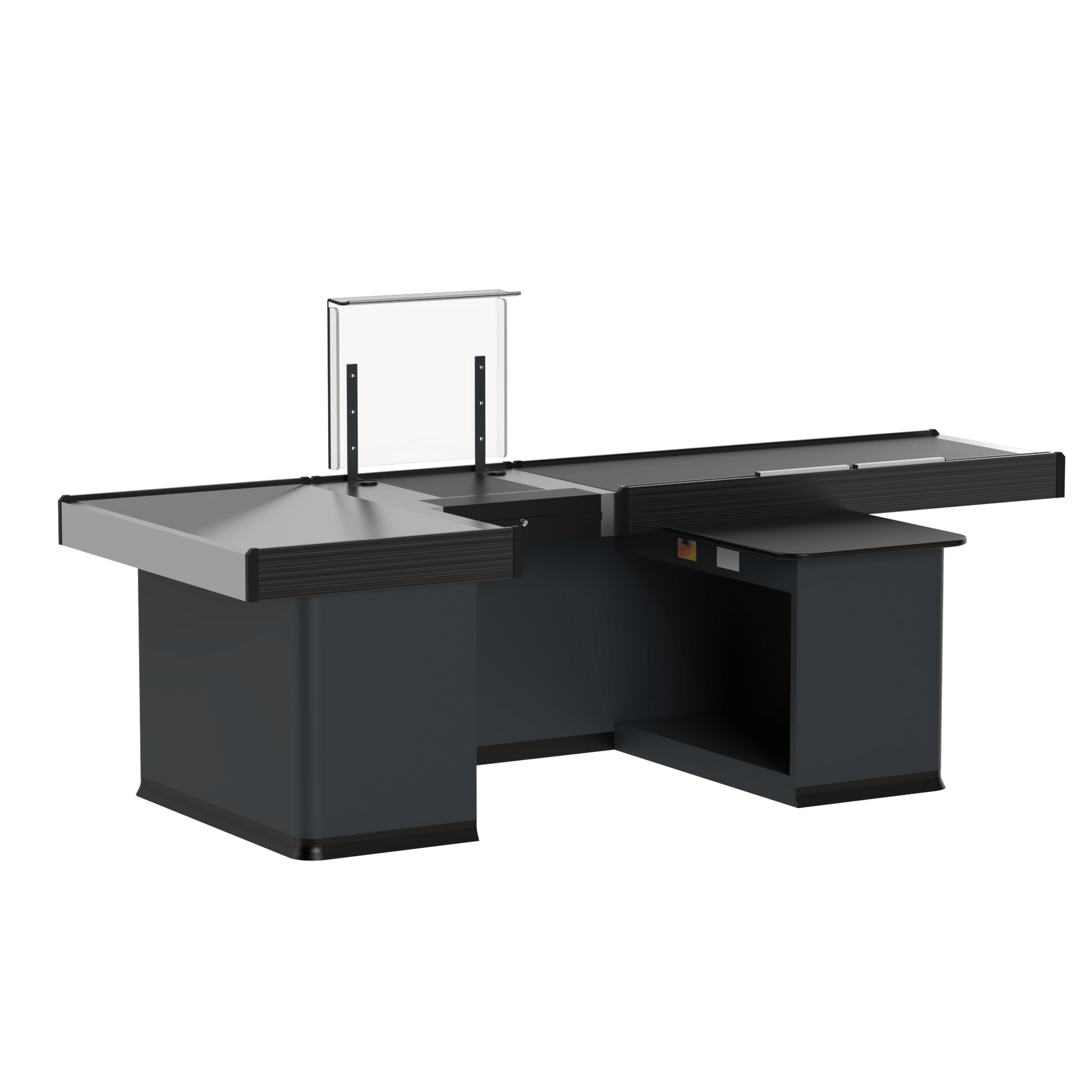 Kassentisch 2900 mm – Rechtsband – breite Warenwanne - AS GASTRO TEK GmbH