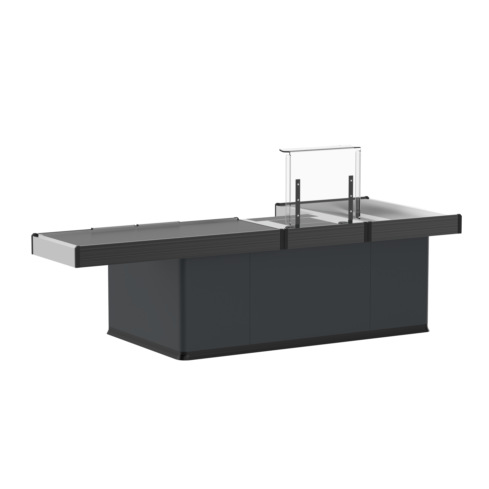 Kassentisch 2900 mm – Rechtsband – breite Warenwanne - AS GASTRO TEK GmbH