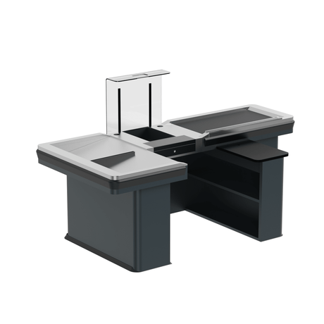 Kassentisch PREMIUM - 2500mm - Linksband - Breite Warenwanne - AS GASTRO TEK GmbH