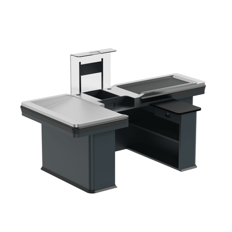 Kassentisch PREMIUM - 2500mm - Linksband - Breite Warenwanne - AS GASTRO TEK GmbH