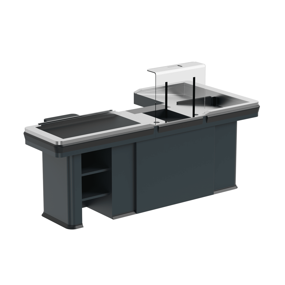 Kassentisch PREMIUM - 2500mm - Linksband - Breite Warenwanne - AS GASTRO TEK GmbH