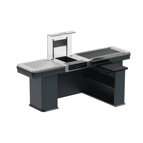 Kassentisch PREMIUM - 2500mm - Linksband - Schmale Warenwanne - AS GASTRO TEK GmbH