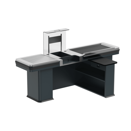 Kassentisch PREMIUM - 2500mm - Linksband - Schmale Warenwanne - AS GASTRO TEK GmbH