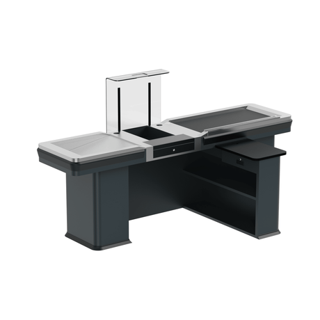 Kassentisch PREMIUM - 2500mm - Linksband - Schmale Warenwanne - AS GASTRO TEK GmbH