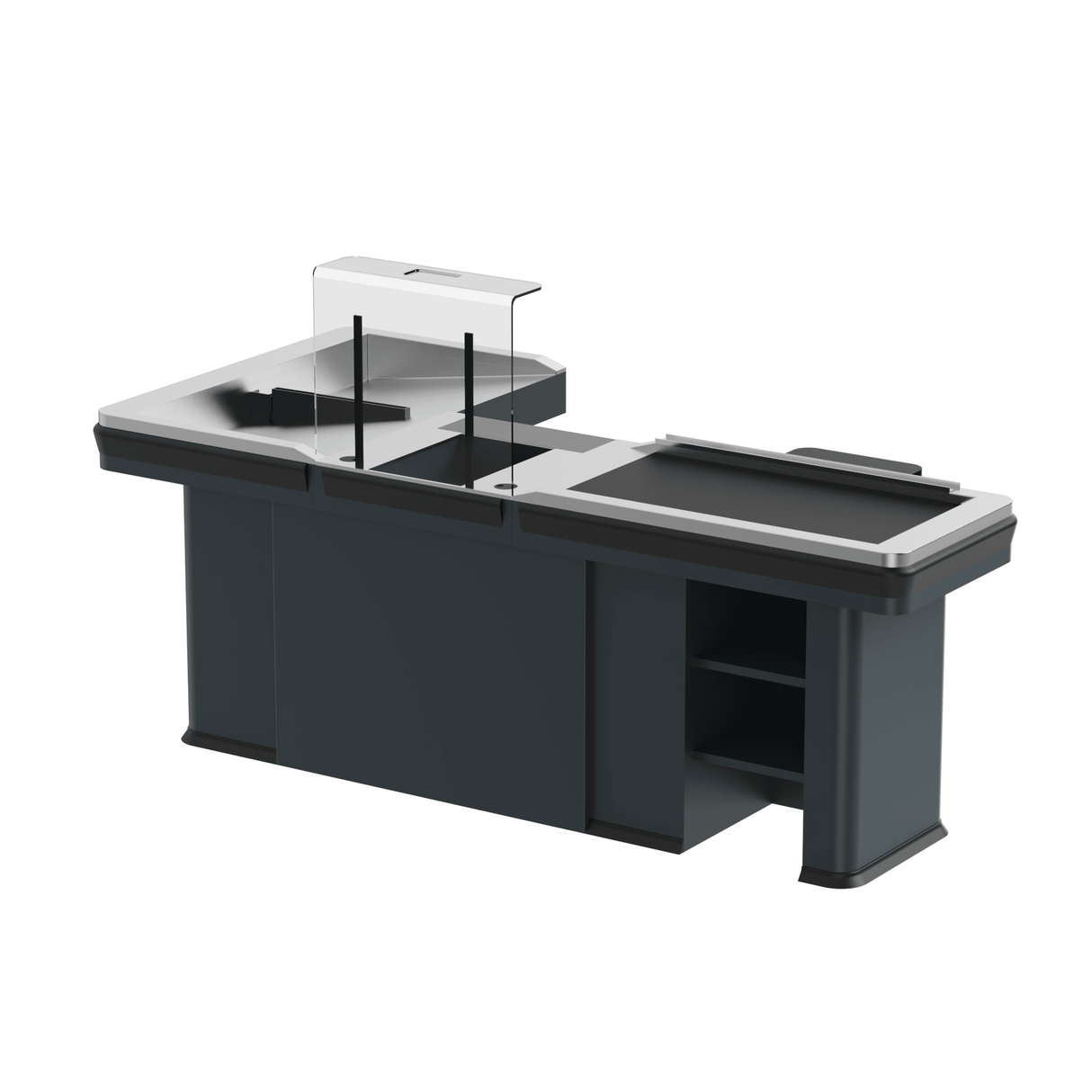 Kassentisch PREMIUM - 2500mm - Rechtsband - Breite Warenwanne - AS GASTRO TEK GmbH