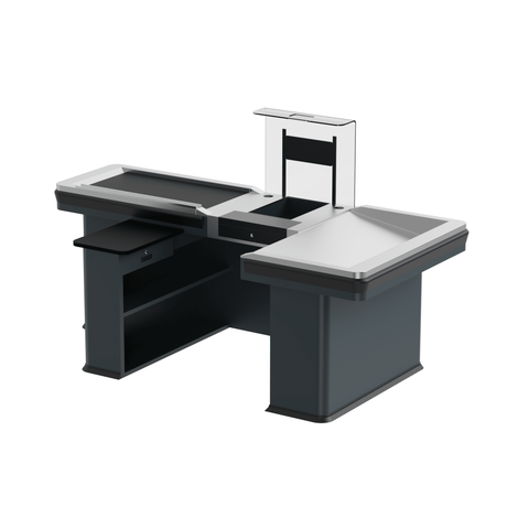 Kassentisch PREMIUM - 2500mm - Rechtsband - Breite Warenwanne - AS GASTRO TEK GmbH