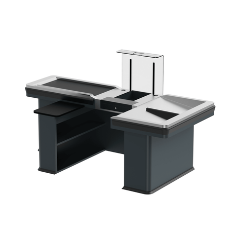 Kassentisch PREMIUM - 2500mm - Rechtsband - Breite Warenwanne - AS GASTRO TEK GmbH
