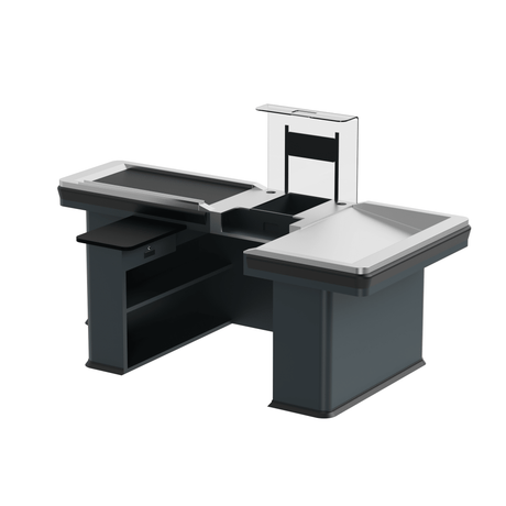 Kassentisch PREMIUM - 2500mm - Rechtsband - Breite Warenwanne - AS GASTRO TEK GmbH
