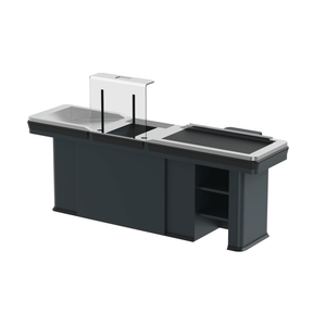Kassentisch PREMIUM - 2500mm - Rechtsband - Schmale Warenwanne - AS GASTRO TEK GmbH