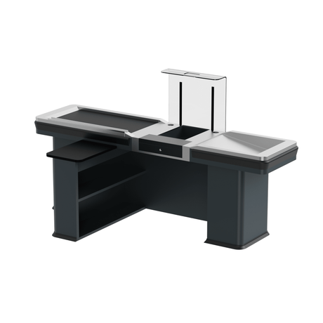 Kassentisch PREMIUM - 2500mm - Rechtsband - Schmale Warenwanne - AS GASTRO TEK GmbH