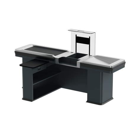 Kassentisch PREMIUM - 2500mm - Rechtsband - Schmale Warenwanne - AS GASTRO TEK GmbH