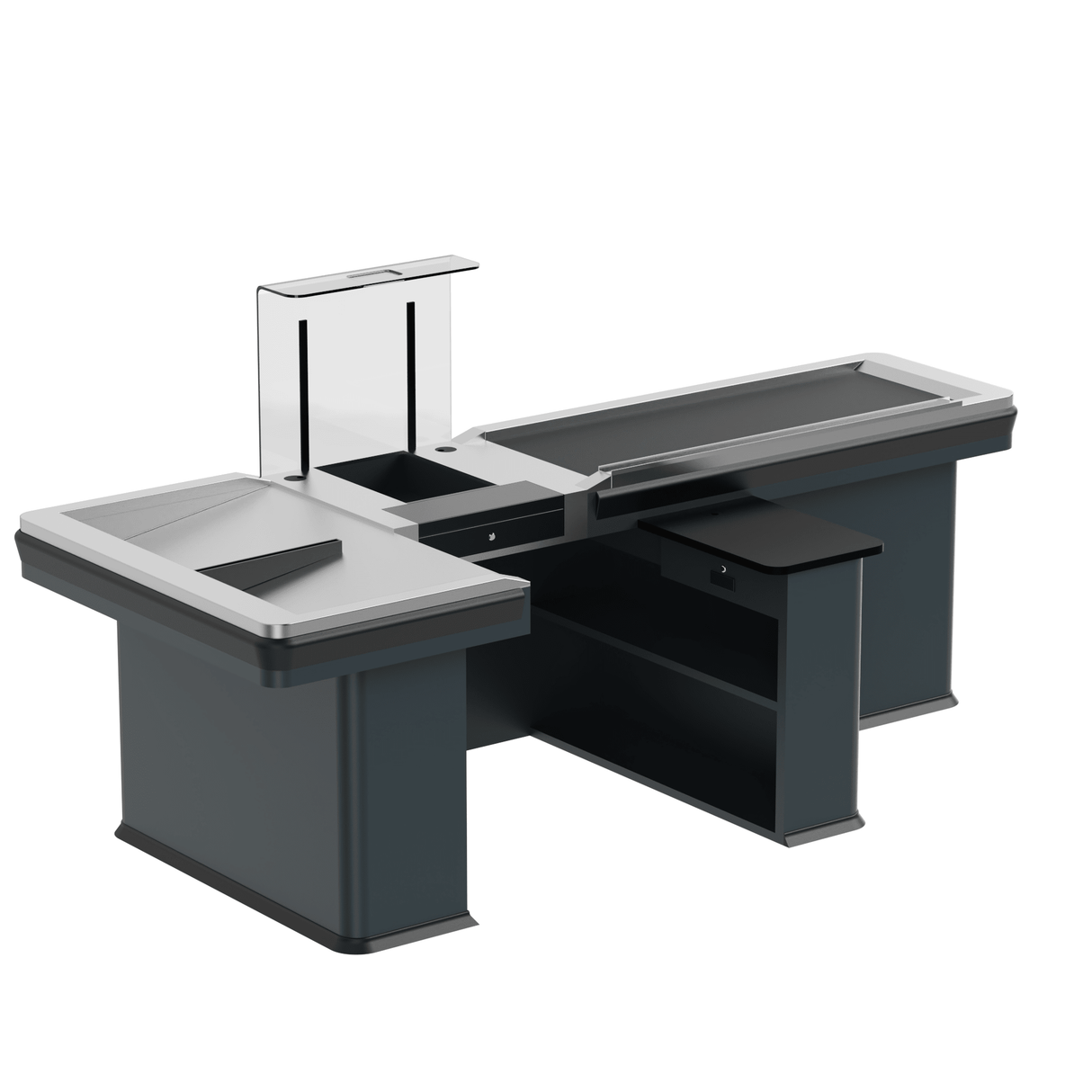Kassentisch PREMIUM - 2900mm - Linksband - Breite Warenwanne - AS GASTRO TEK GmbH