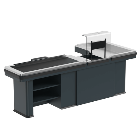 Kassentisch PREMIUM - 2900mm - Linksband - Breite Warenwanne - AS GASTRO TEK GmbH