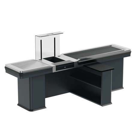 Kassentisch PREMIUM - 2900mm - Linksband - Schmale Warenwanne - AS GASTRO TEK GmbH