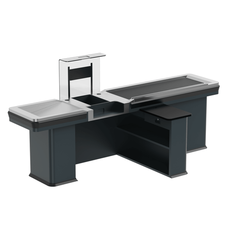 Kassentisch PREMIUM - 2900mm - Linksband - Schmale Warenwanne - AS GASTRO TEK GmbH