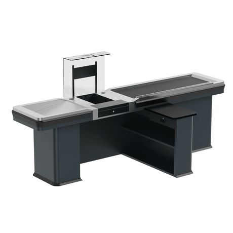 Kassentisch PREMIUM - 2900mm - Linksband - Schmale Warenwanne - AS GASTRO TEK GmbH