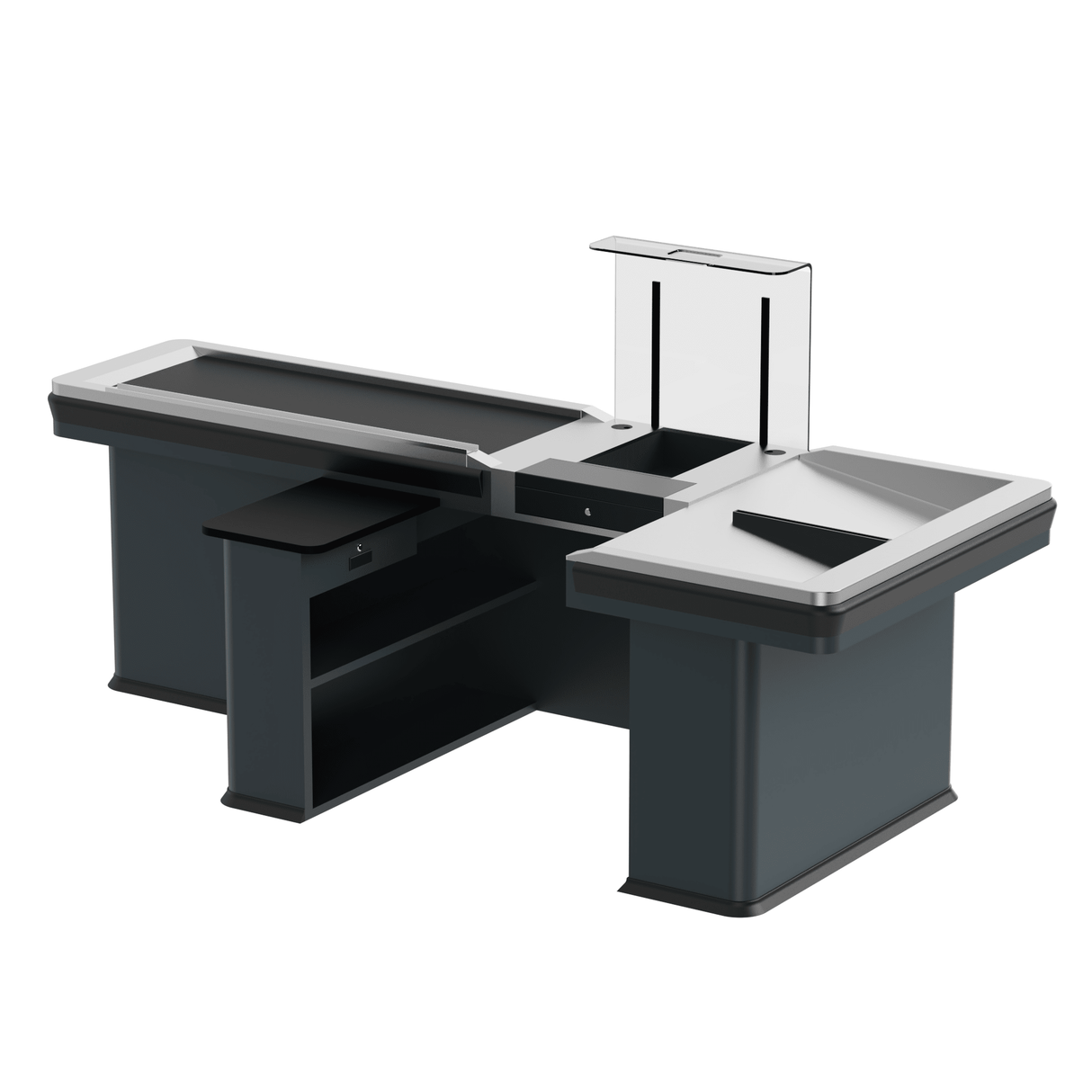 Kassentisch PREMIUM - 2900mm - Rechtsband - Breite Warenwanne - AS GASTRO TEK GmbH