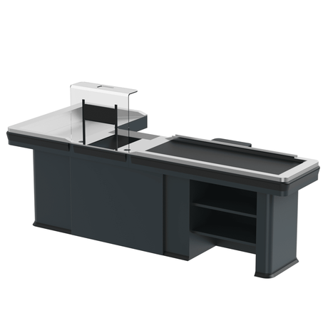 Kassentisch PREMIUM - 2900mm - Rechtsband - Breite Warenwanne - AS GASTRO TEK GmbH