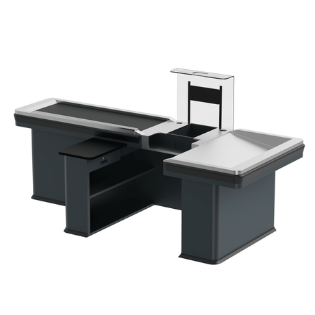Kassentisch PREMIUM - 2900mm - Rechtsband - Breite Warenwanne - AS GASTRO TEK GmbH