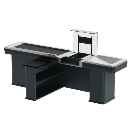 Kassentisch PREMIUM - 2900mm - Rechtsband - Schmale Warenwanne - AS GASTRO TEK GmbH