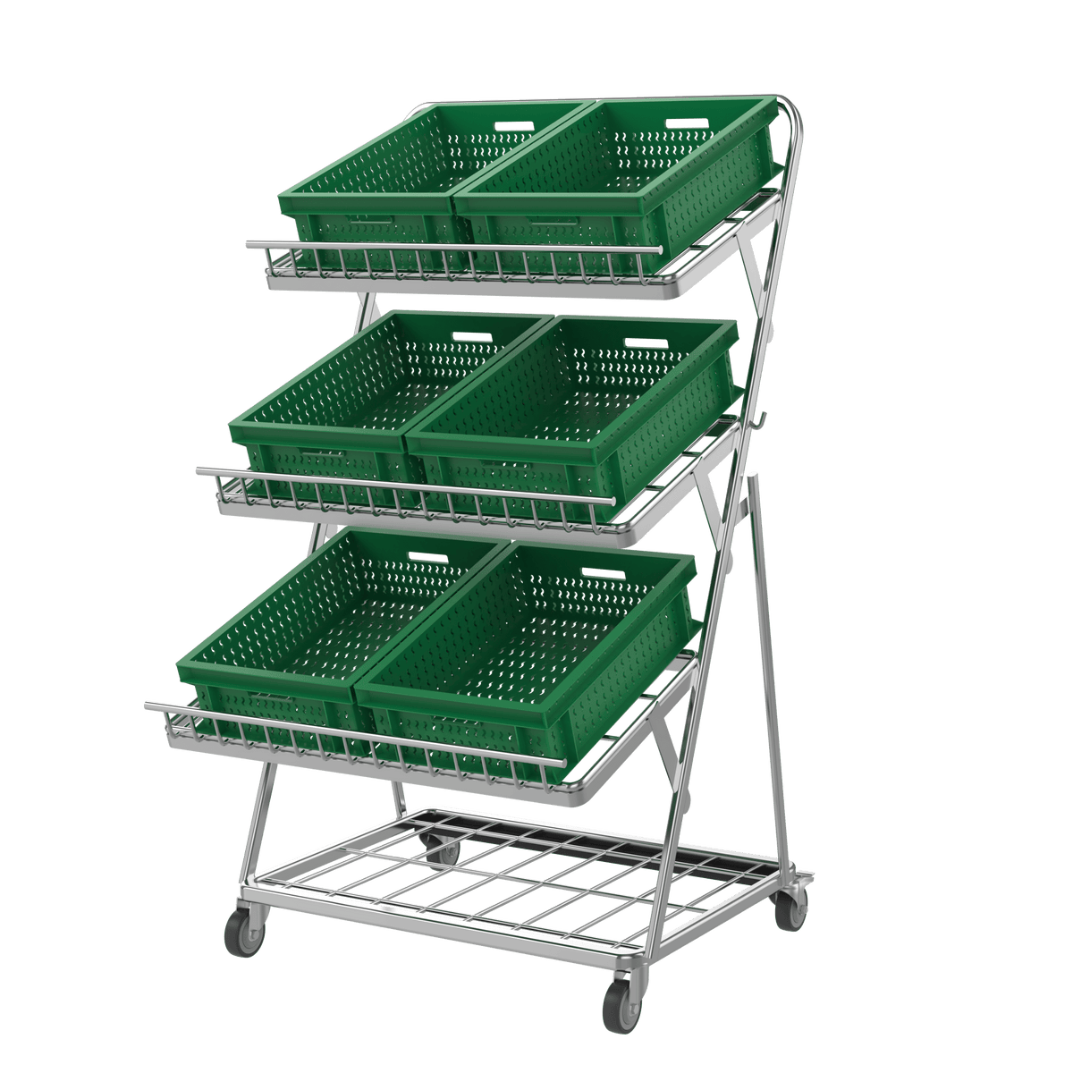 Obst- & Gemüseregal 3-stufig für Supermarkt – 900 mm - AS GASTRO TEK GmbH